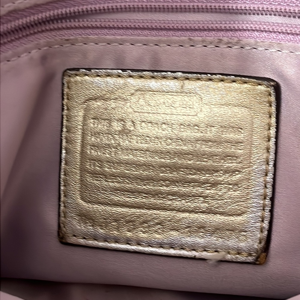 Coach Gold Metallic Colette Signature Canvas Shoulder Bag - Picture 12 of 16
